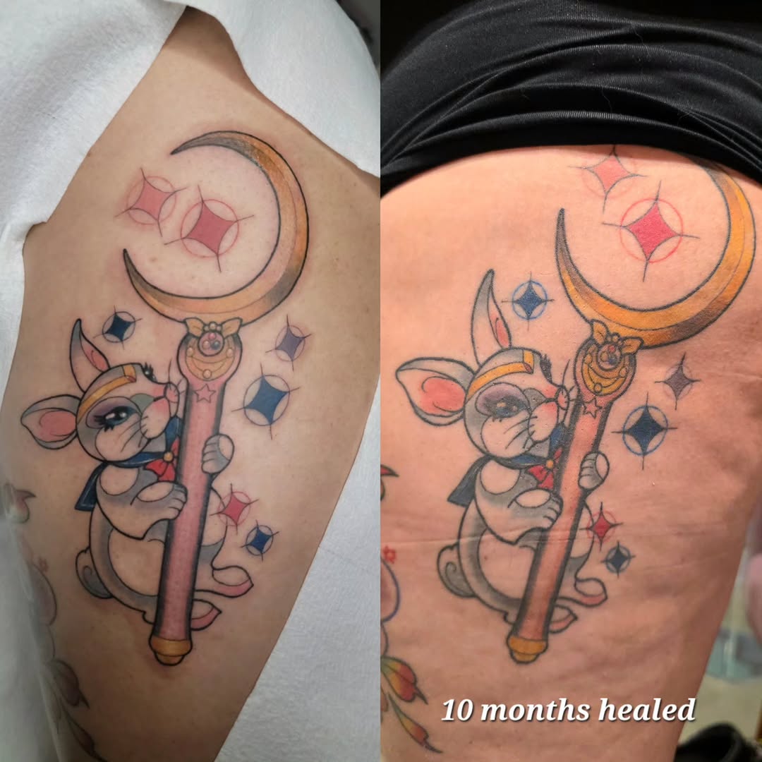 Tattoo by @aprilhightattoo — new_school, anime