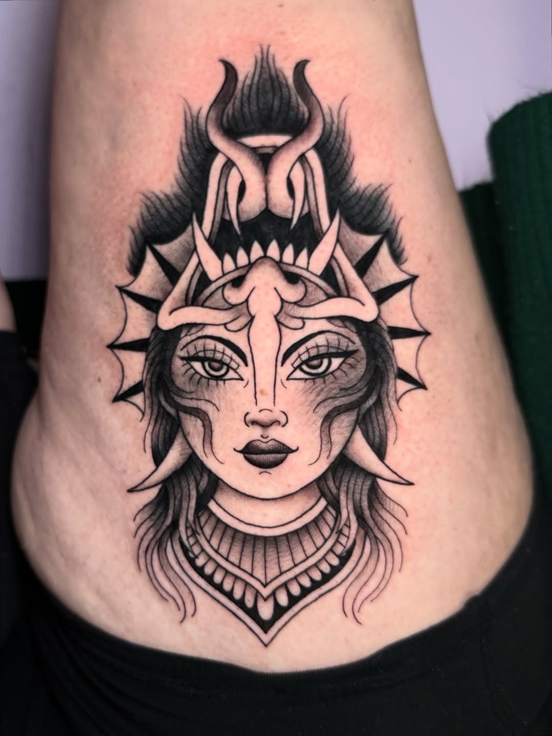 Tattoo by @boobyhill_ — black_and_grey, neo_traditional