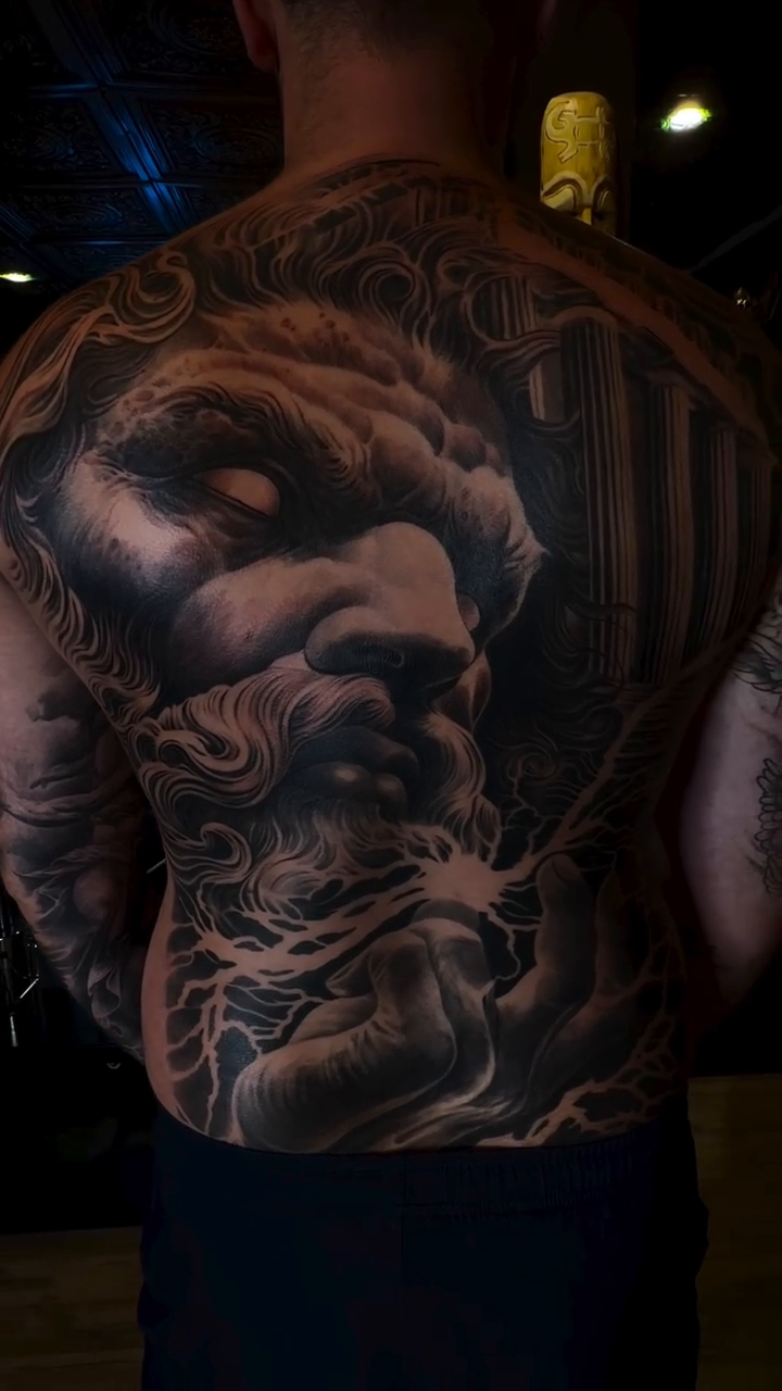 Tattoo by @dark_shadows_tattoo — realism, black_and_grey