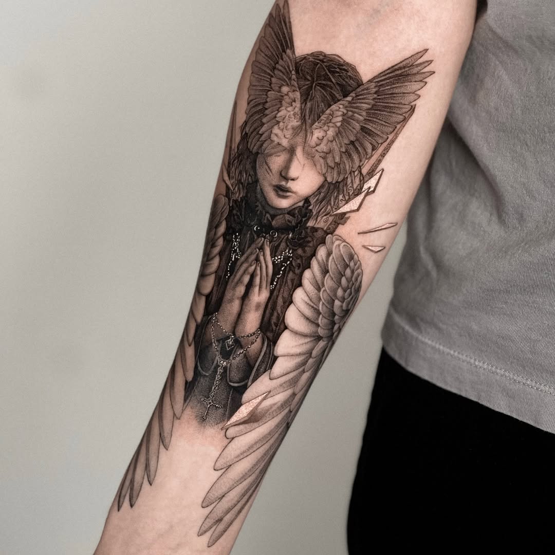 Tattoo by @blackbird_tattooer — realism, black_and_grey
