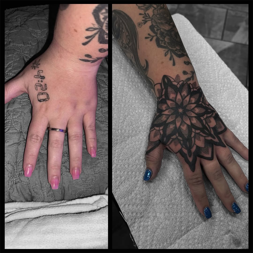Tattoo by @brittanygoff_tattoos — geometric, dotwork