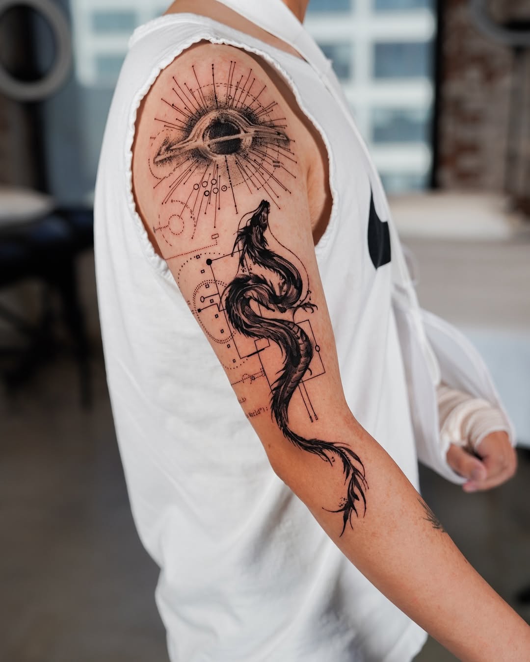 Tattoo by @jz_inker — black_and_grey, geometric