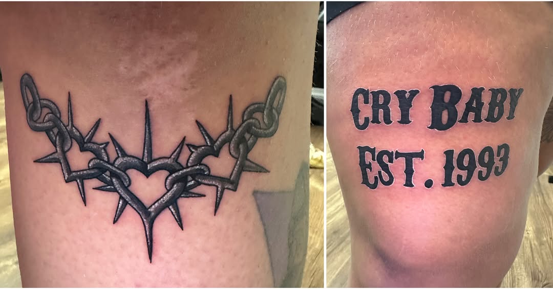 Tattoo by @tattoosbydanimarie — lettering_script, black_and_grey