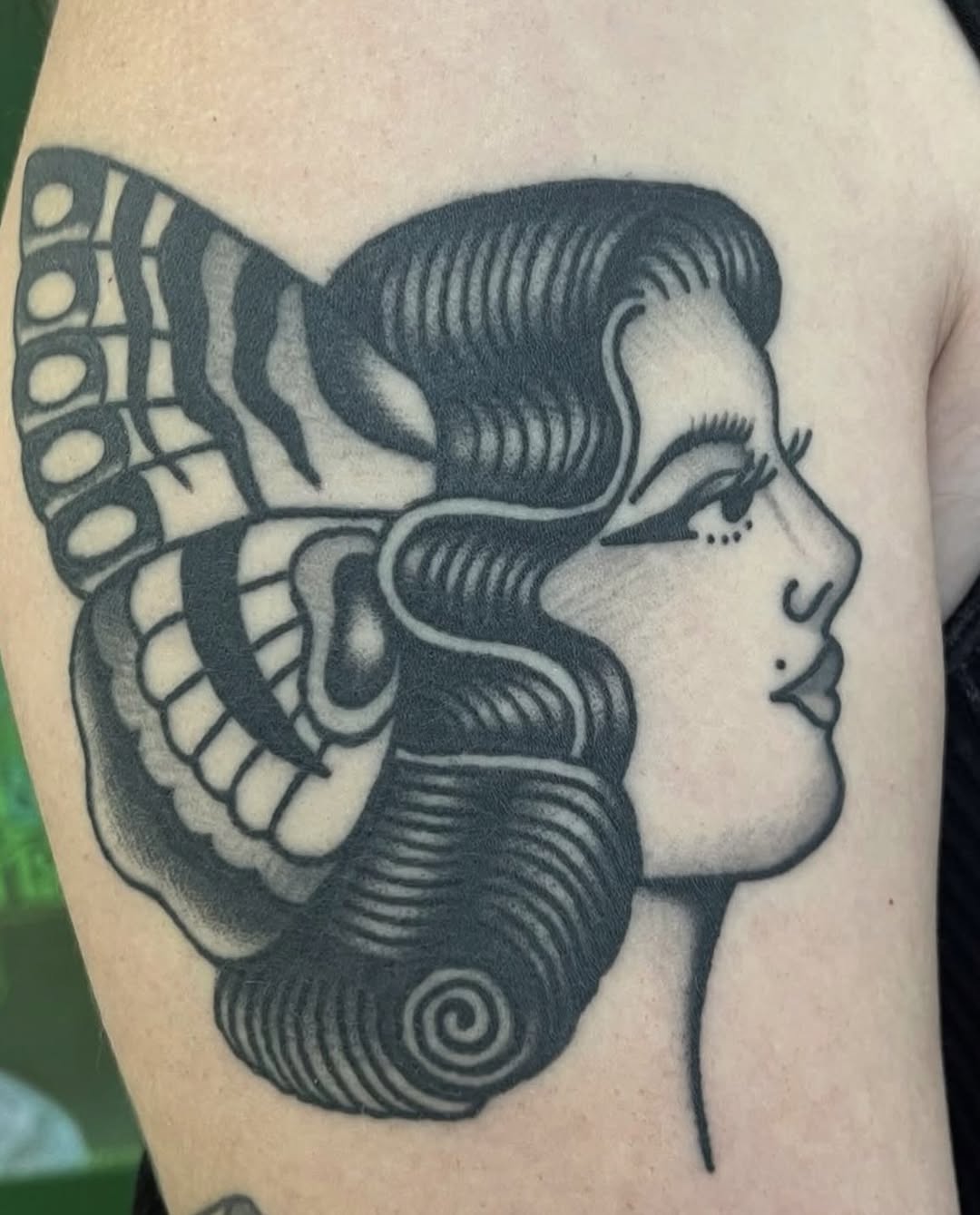 Tattoo by @sweetpeachtattoos — american_traditional, black_and_grey