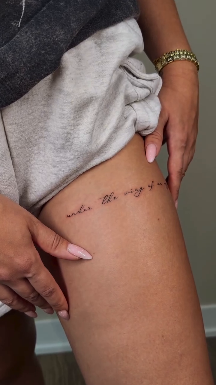 Tattoo by @vero.nika.tattoo β fine_line, lettering_script