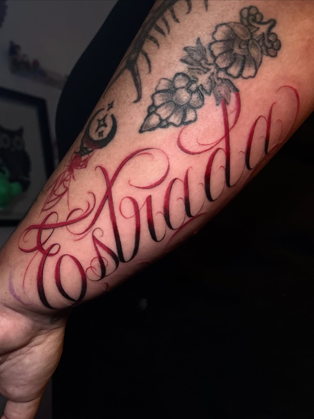 Tattoo by @nattheartist_ — lettering_script, illustrative