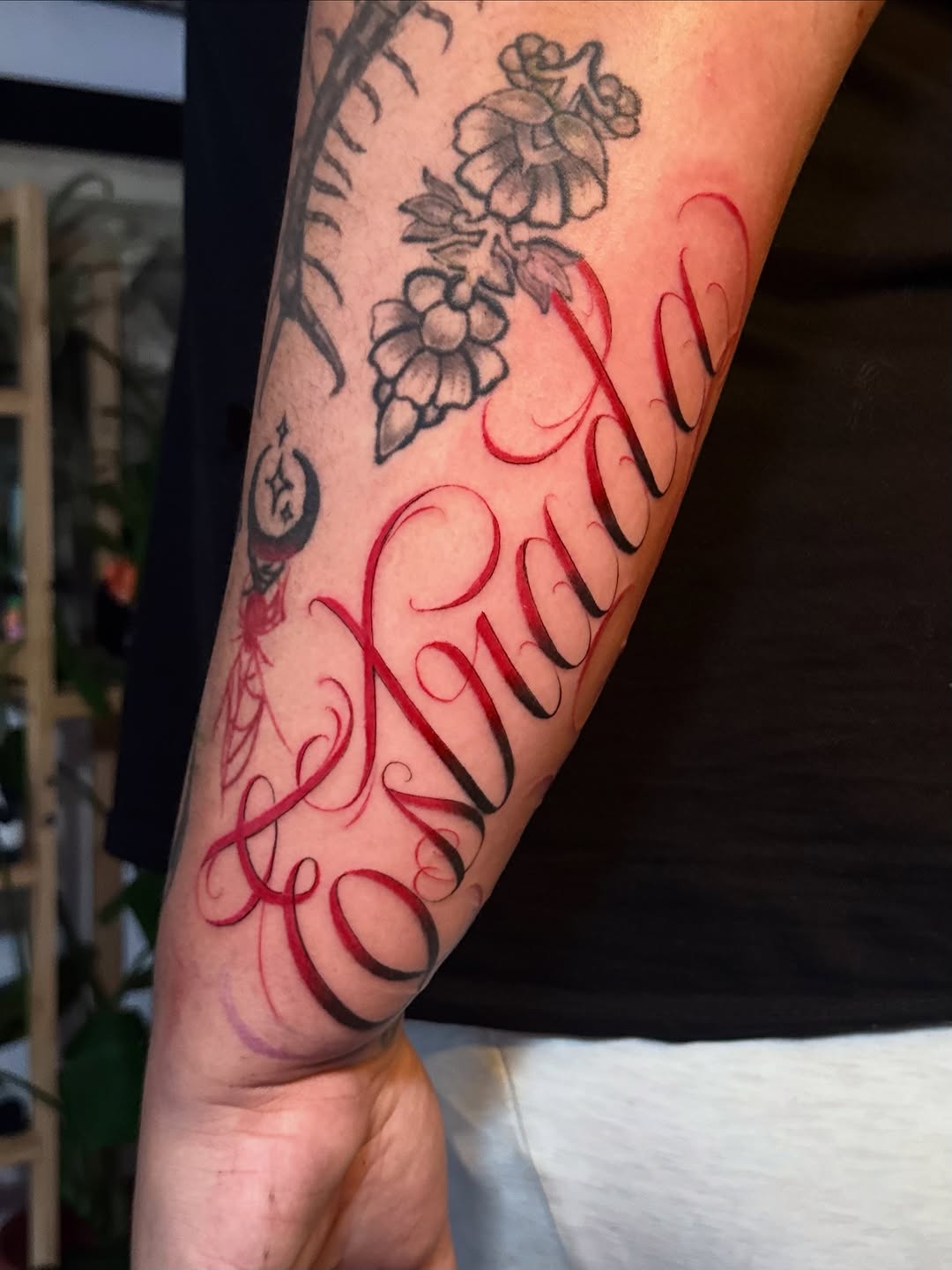 Tattoo by @nattheartist_ — lettering_script, illustrative