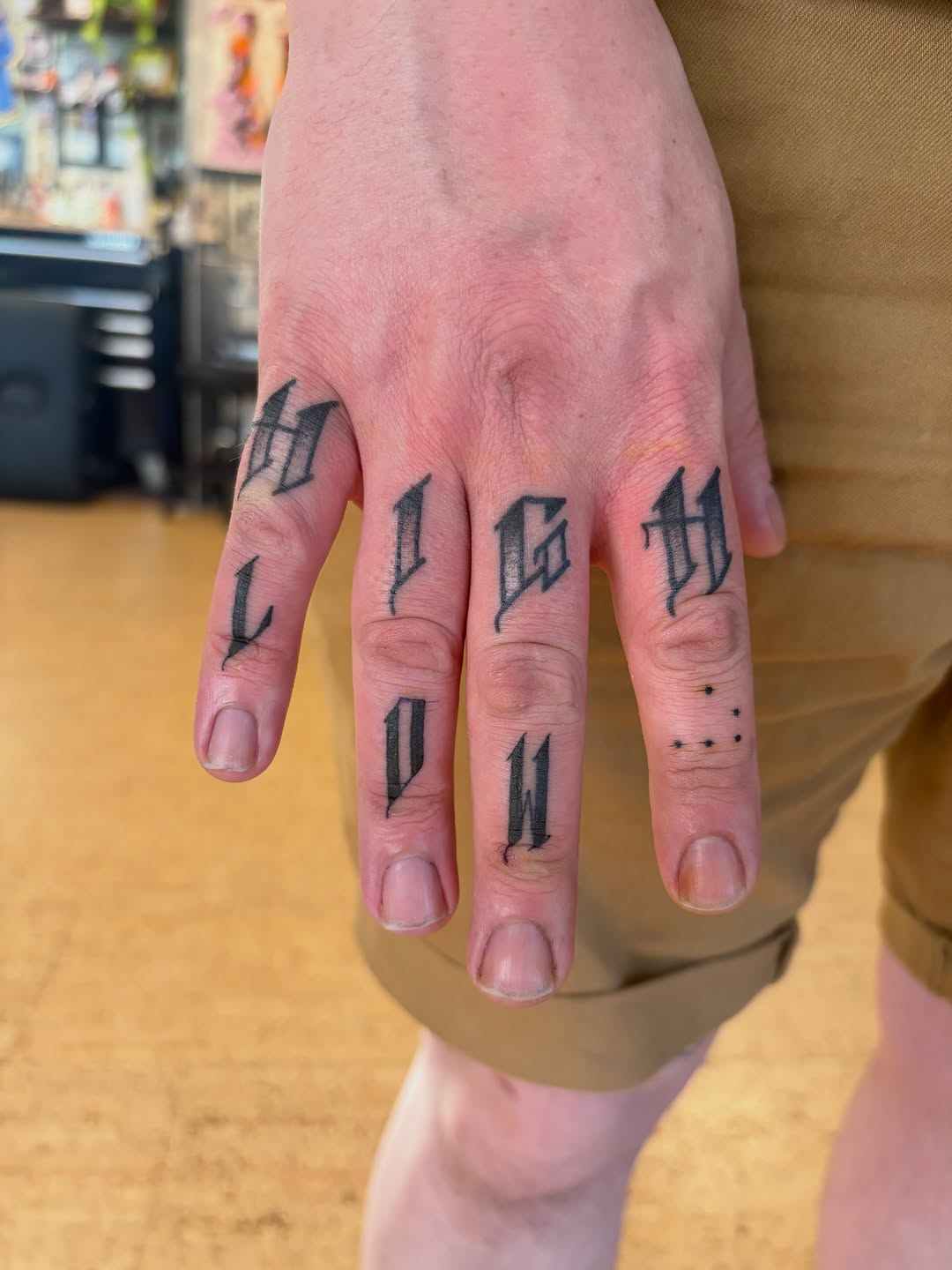 Tattoo by @kimberteatro — lettering_script, blackwork