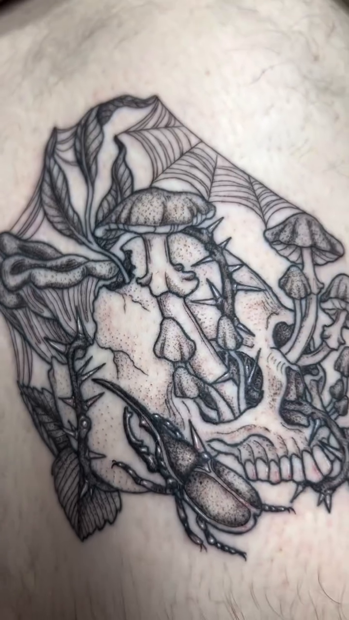 Tattoo by @nikkipowertattoo — illustrative, blackwork