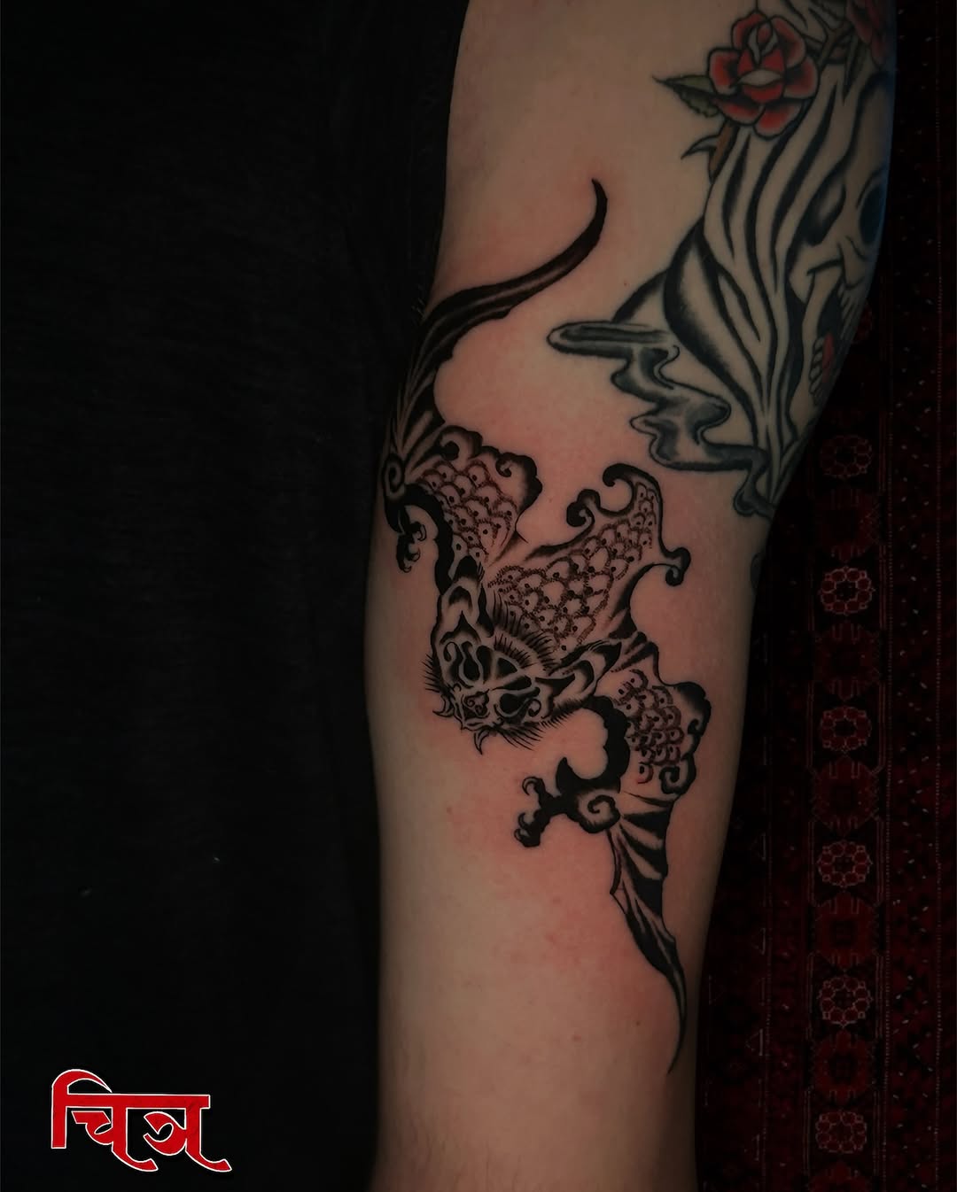 Tattoo by @doomwizardtattoo — japanese_irezumi, black_and_grey