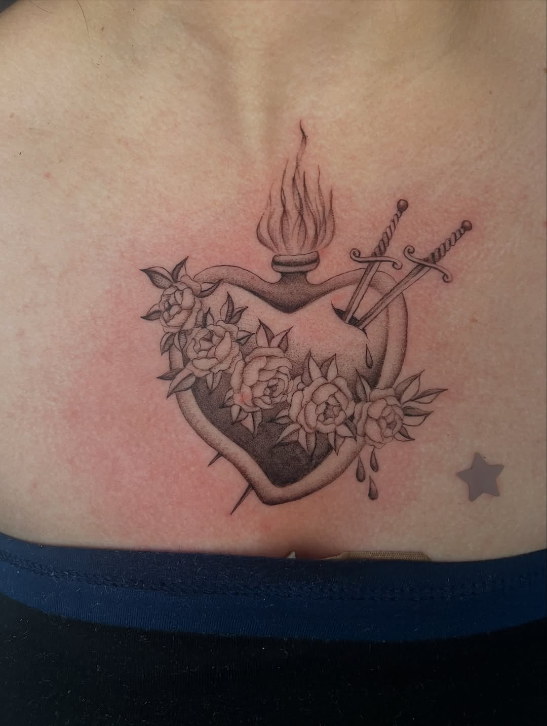 Tattoo by @needleshark — black_and_grey, dotwork