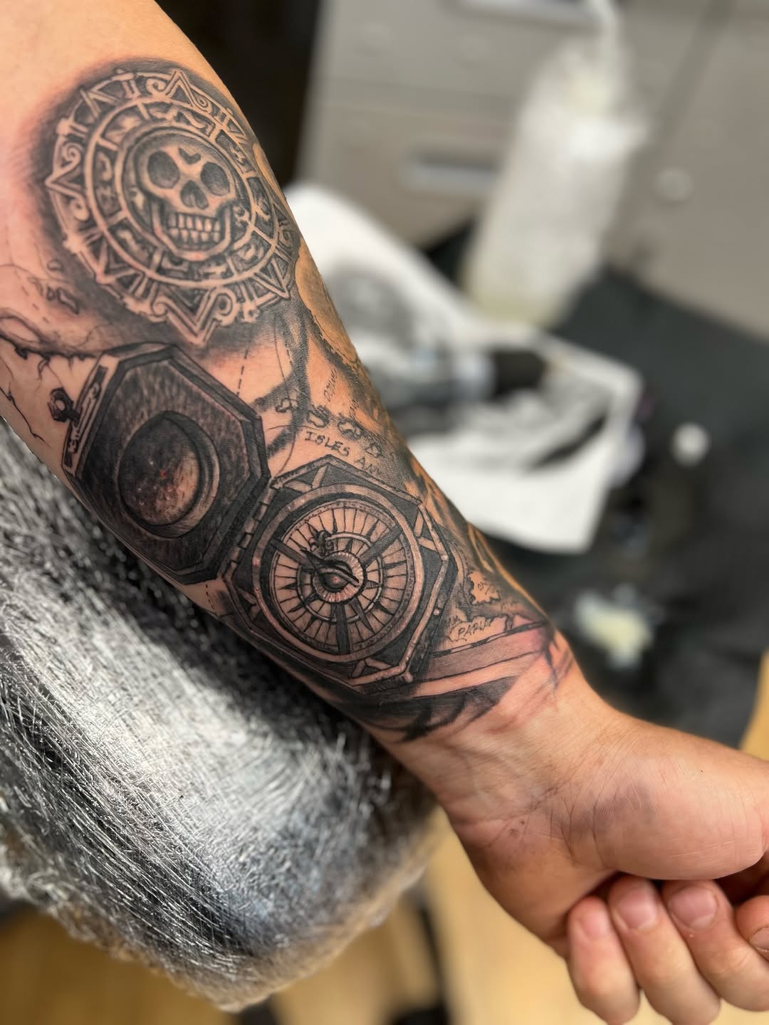 Tattoo by @strikt — black_and_grey, realism