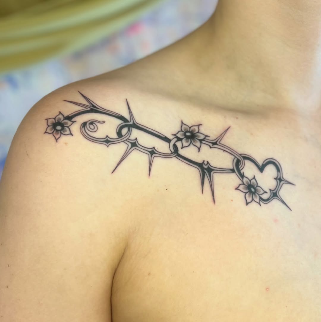 Tattoo by @thineownself.tattoo — fine_line, black_and_grey
