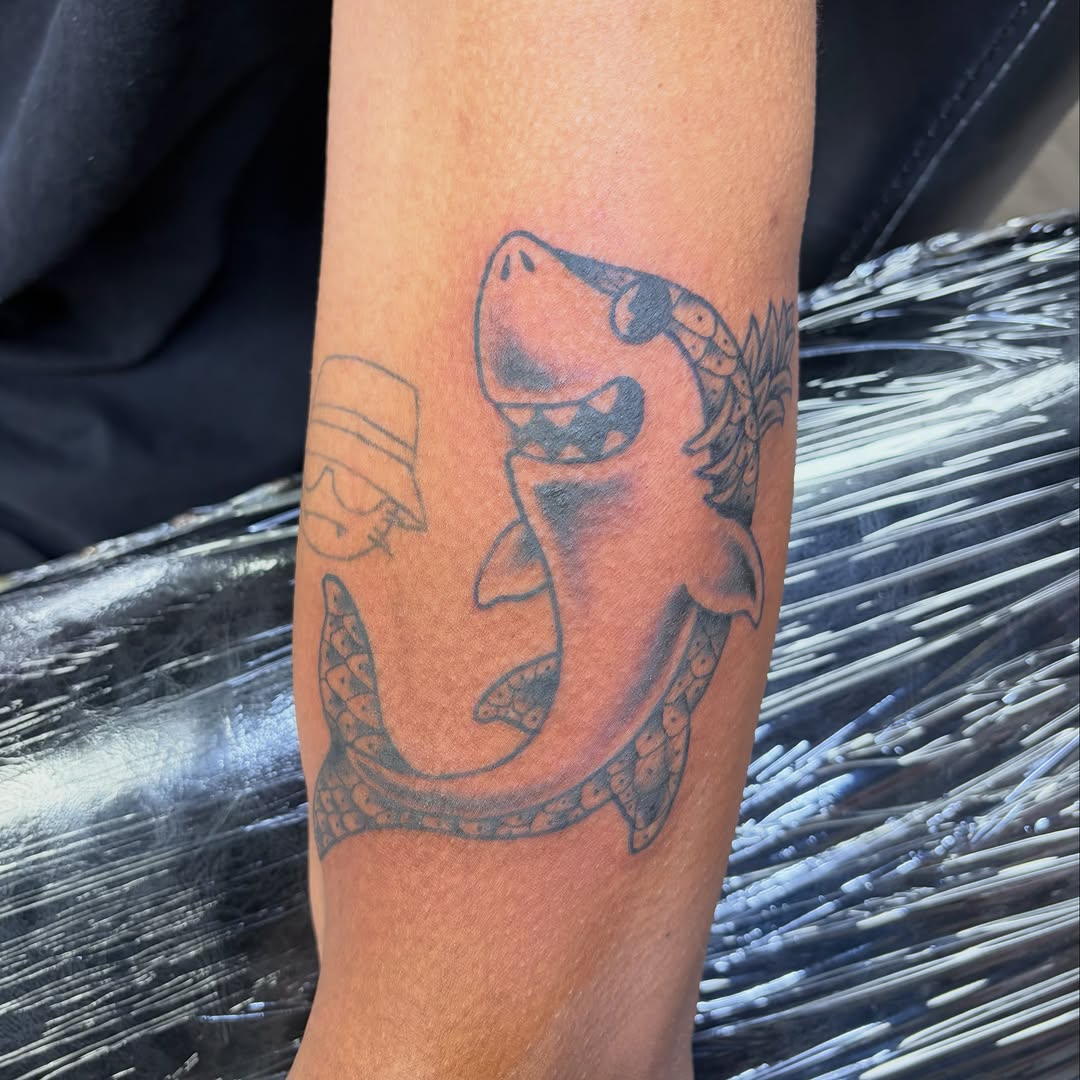Tattoo by @haileyhermo — new_school, black_and_grey