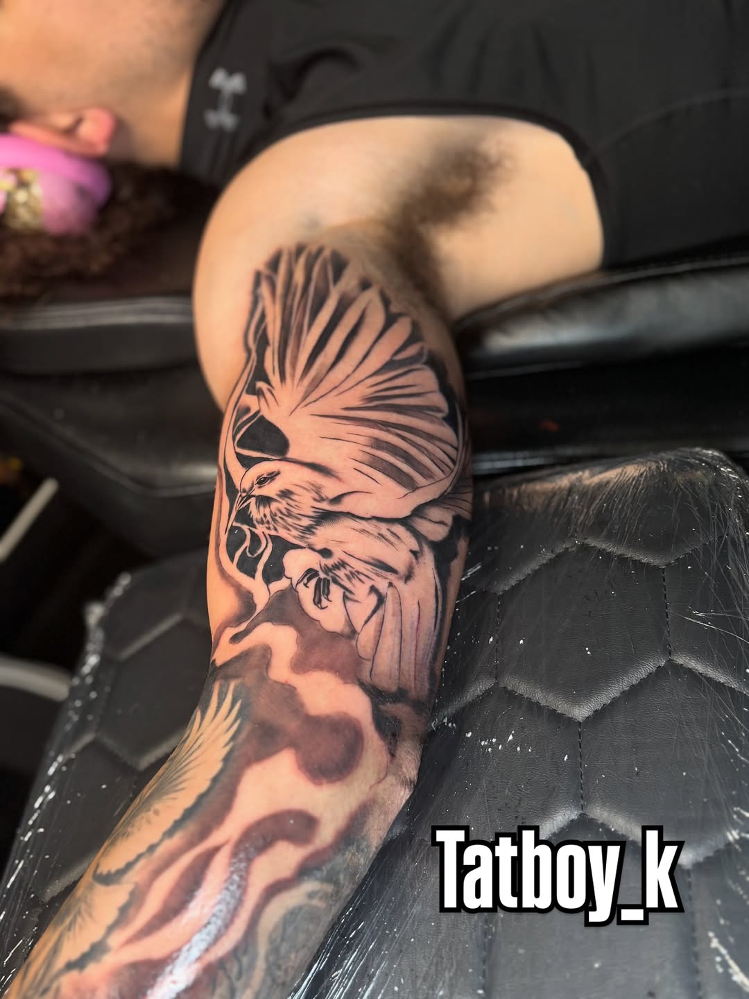 Tattoo by @tatboy_k — black_and_grey, realism