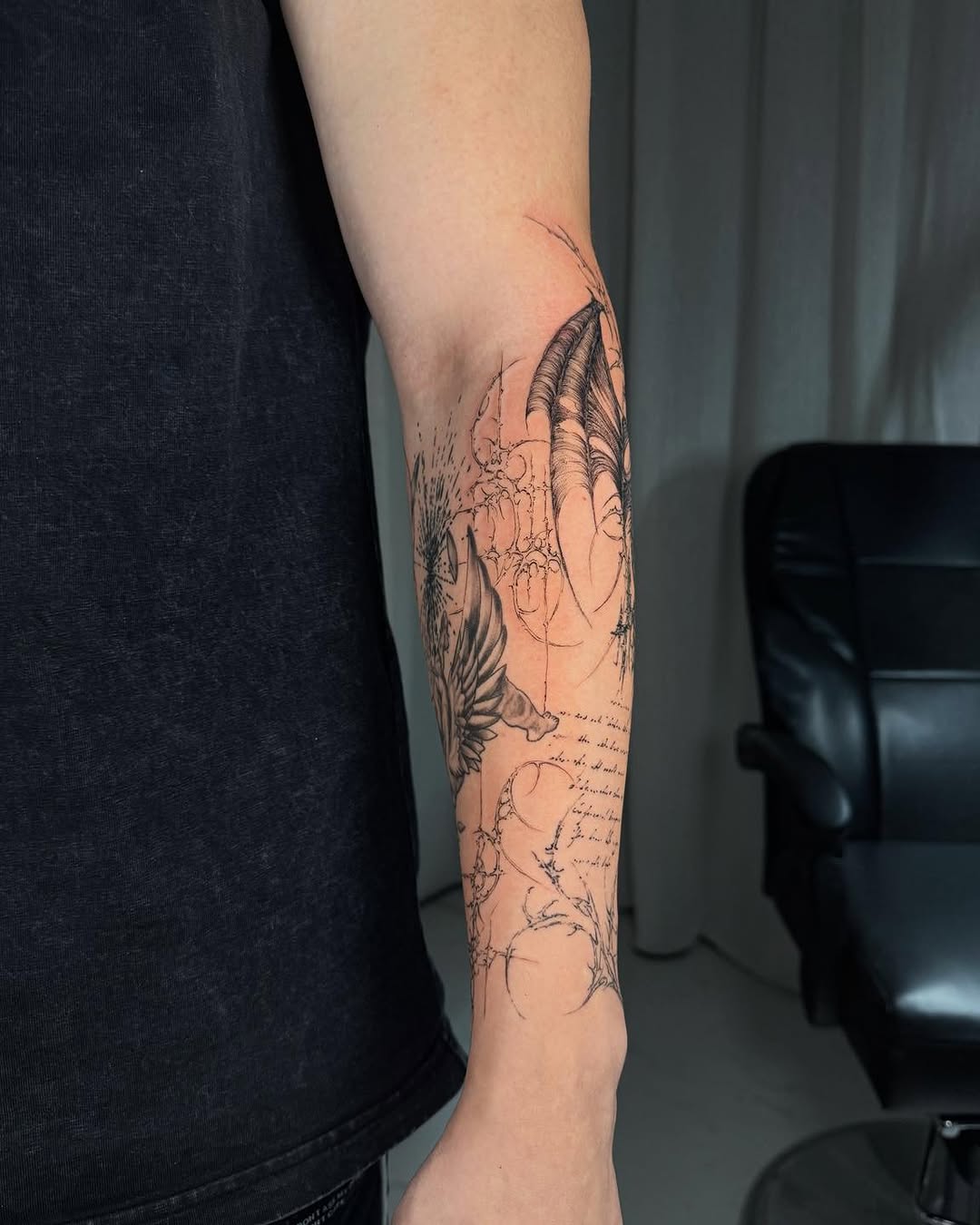 Tattoo by @titi.inink β fine_line, black_and_grey