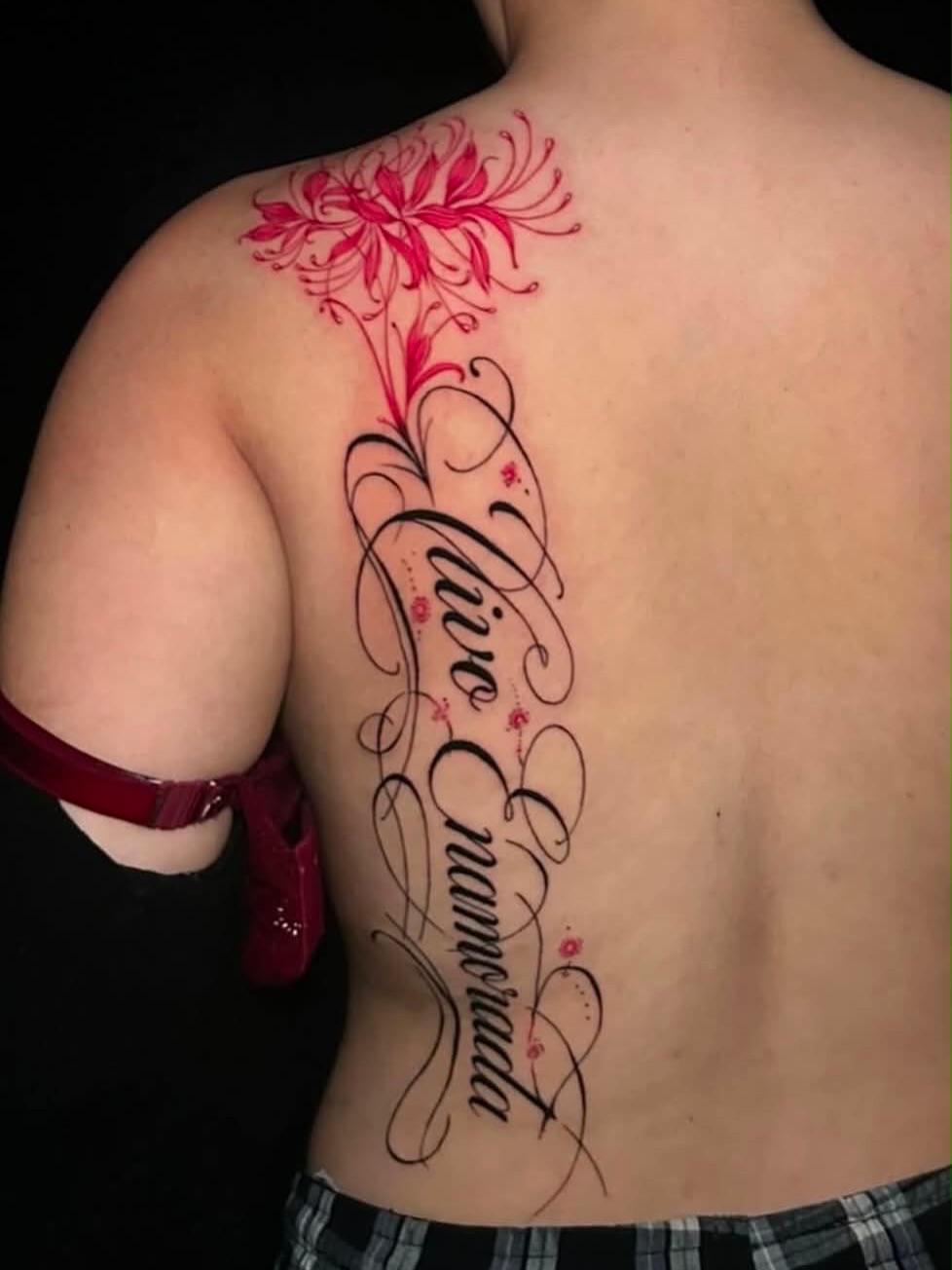 Tattoo by @amry.tattoos โ lettering_script, fine_line