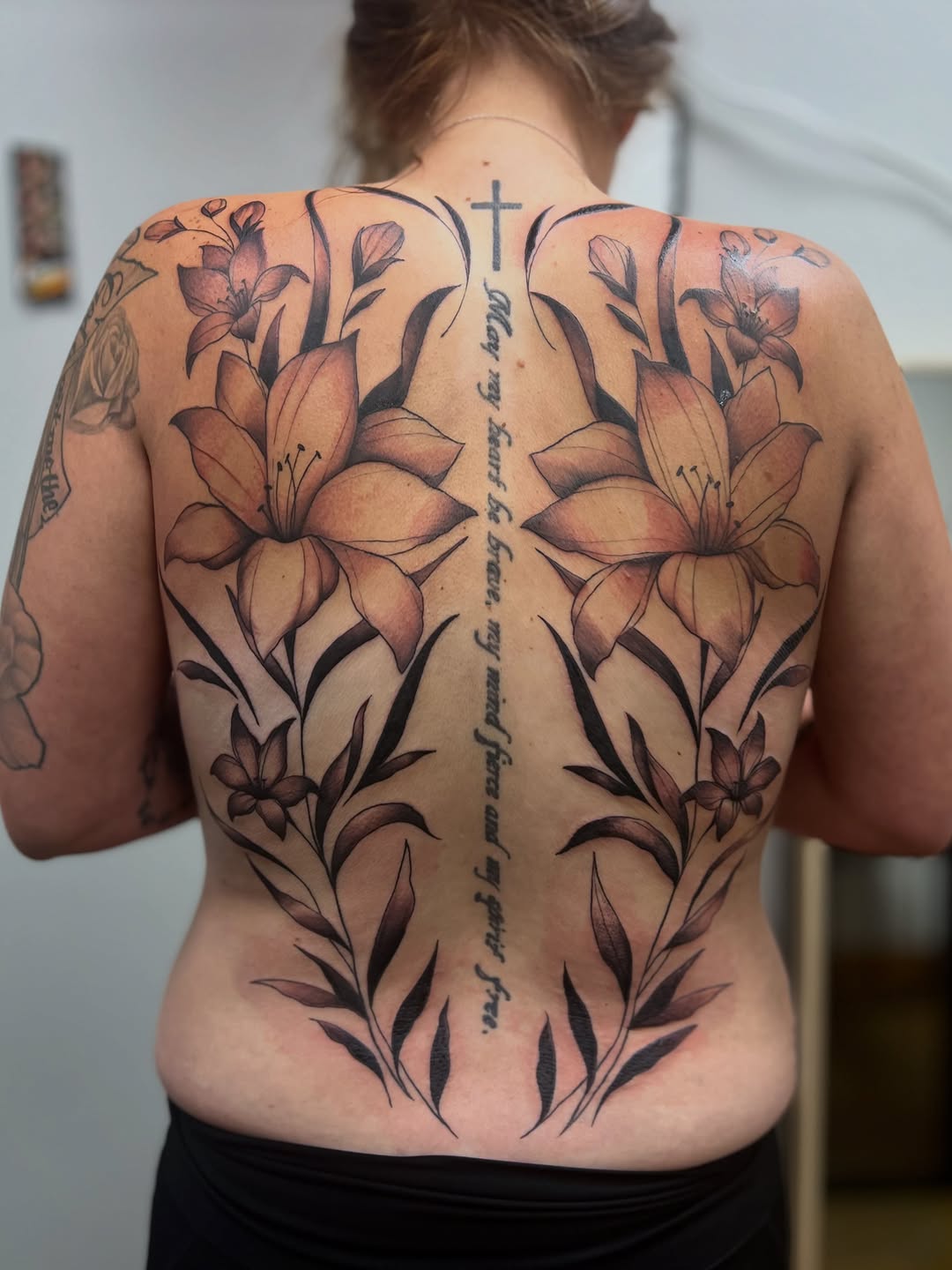 Tattoo by @popkerntattoos โ black_and_grey, lettering_script