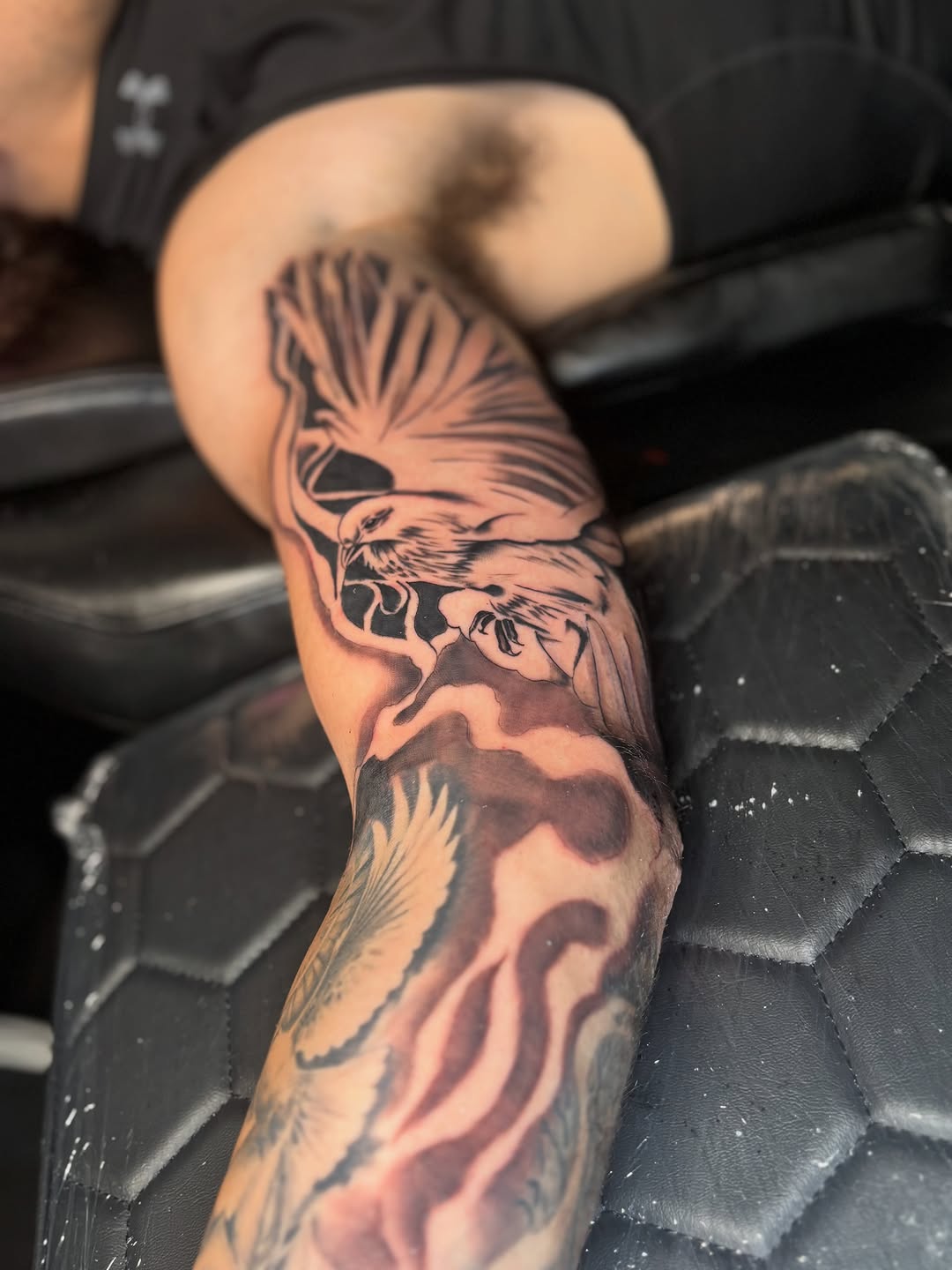 Tattoo by @tatboy_k — black_and_grey, realism