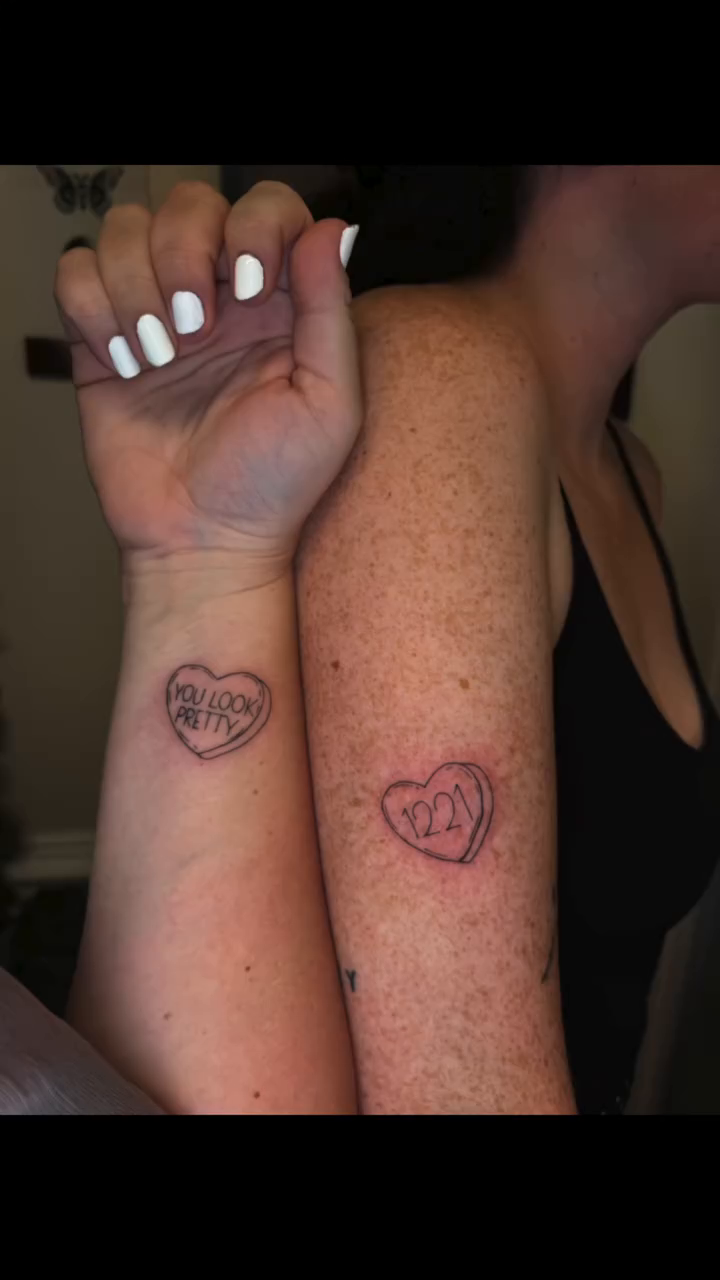 Tattoo by @mckennaskytattoos — lettering_script, illustrative