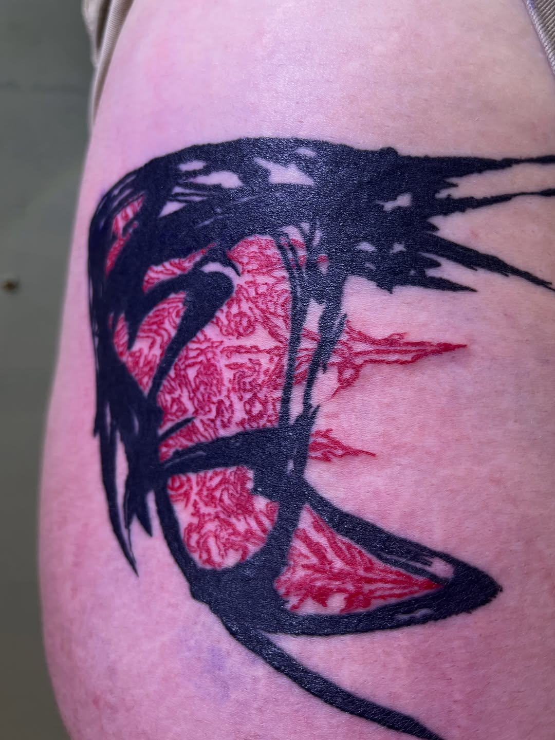 Tattoo by @godsfirmgrip — blackwork, trash_polka