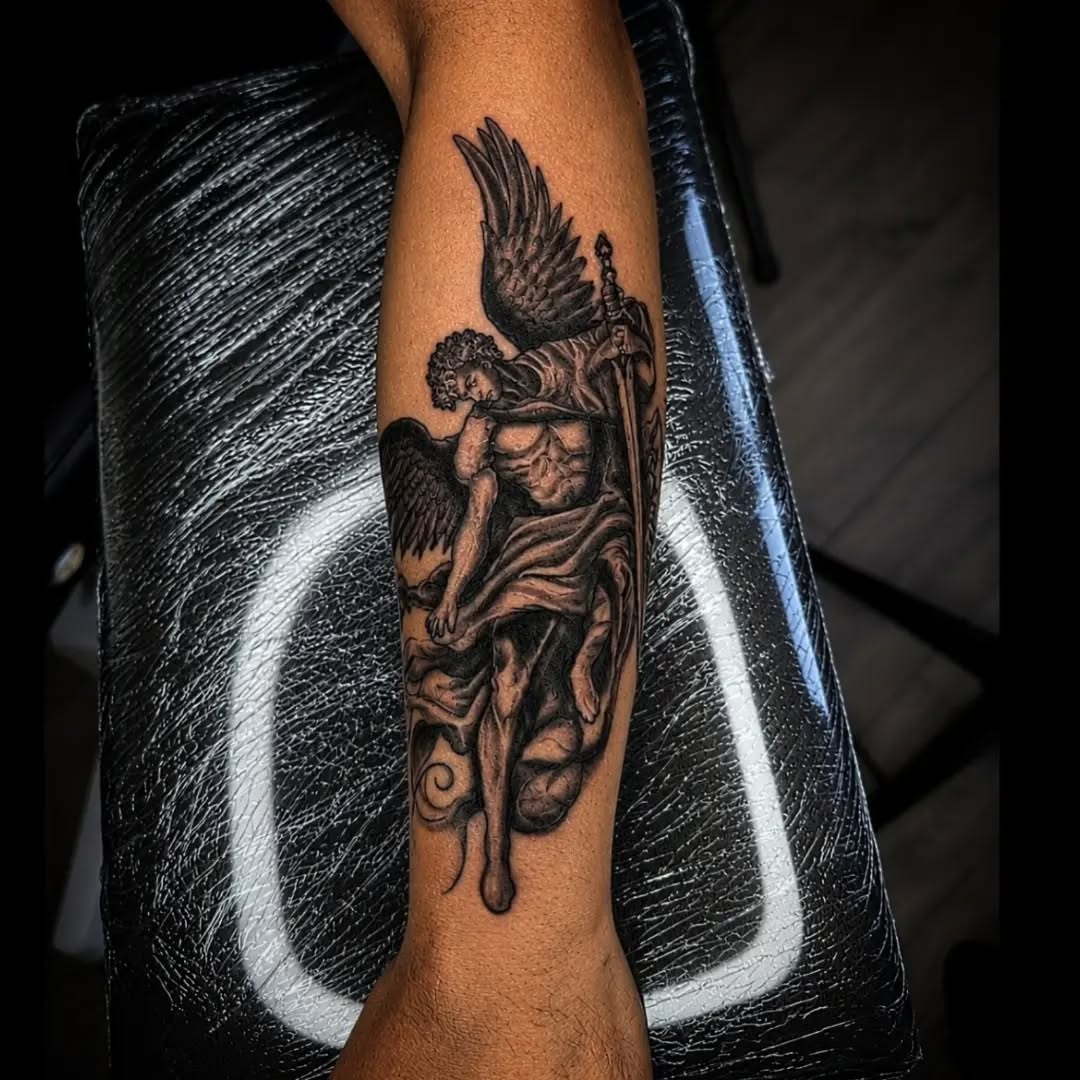 Tattoo by @baris.tattoos — realism, black_and_grey