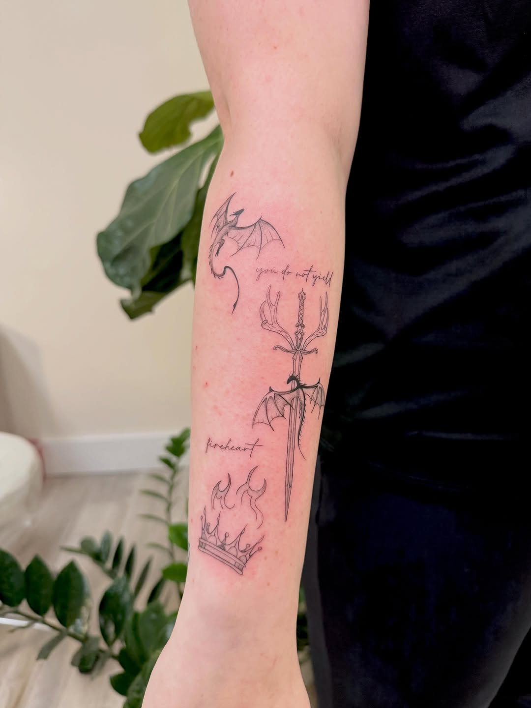 Tattoo by @peachytats.atl โ fine_line, lettering_script