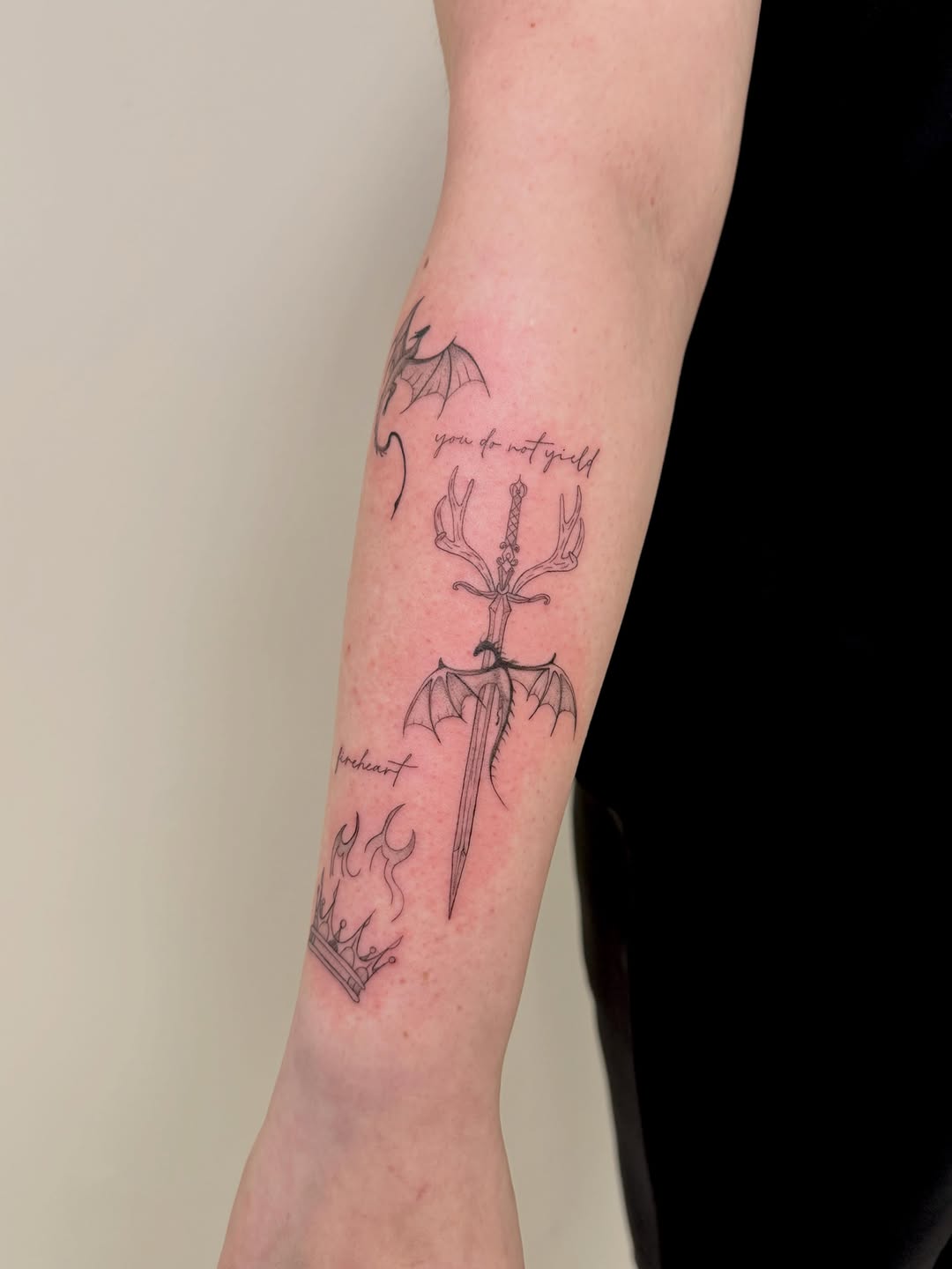 Tattoo by @peachytats.atl โ fine_line, lettering_script