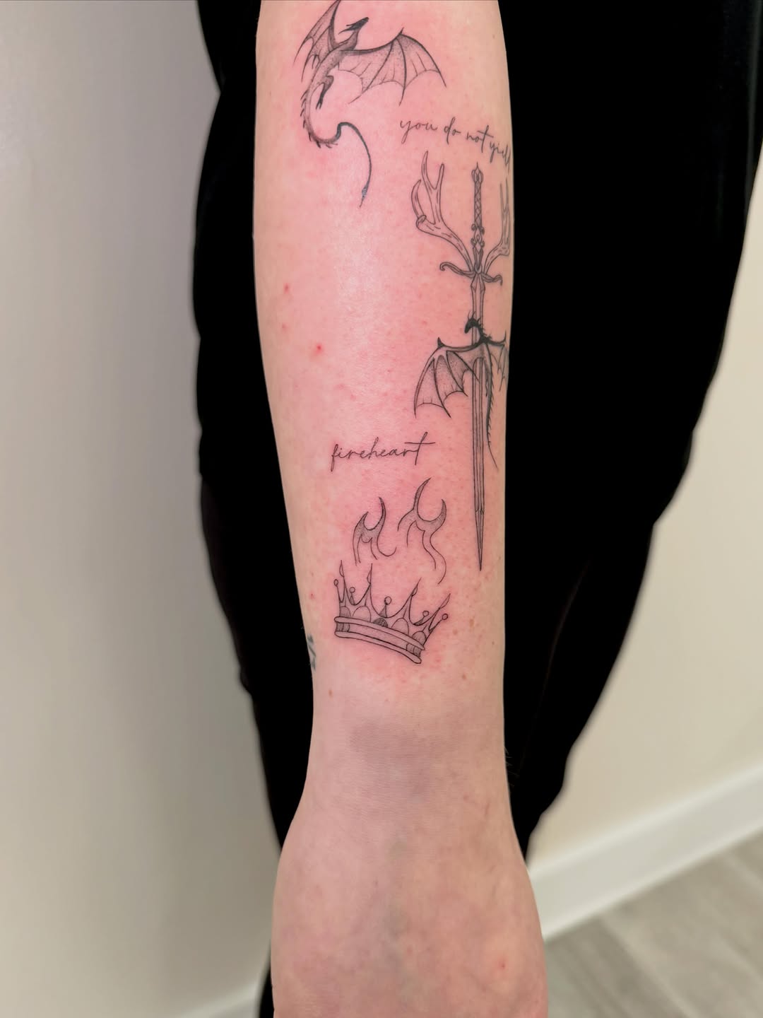 Tattoo by @peachytats.atl โ fine_line, lettering_script