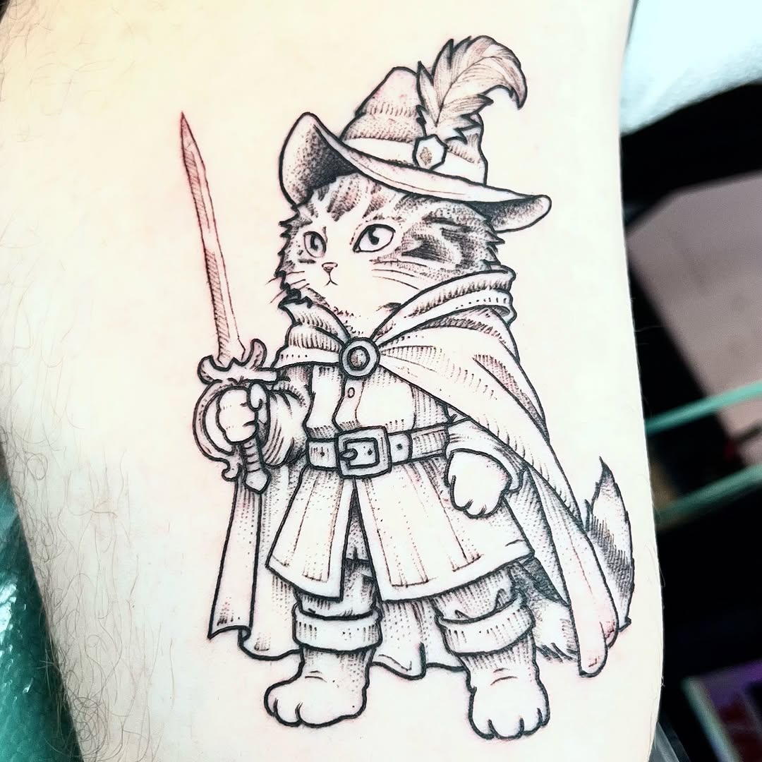 Tattoo by @mattbagodonuts — illustrative, black_and_grey