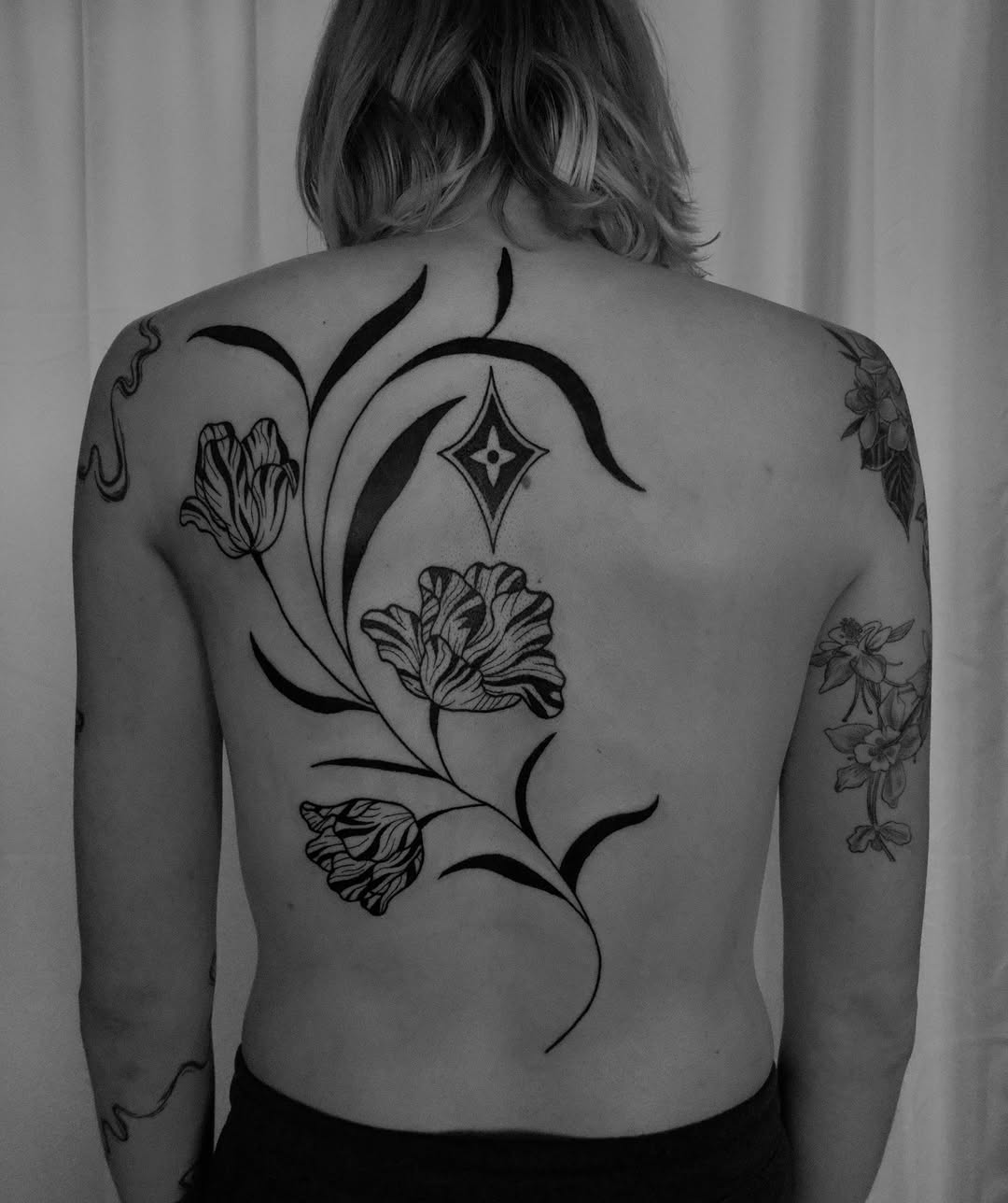 Tattoo by @inagaki.ink — black_and_grey, fine_line