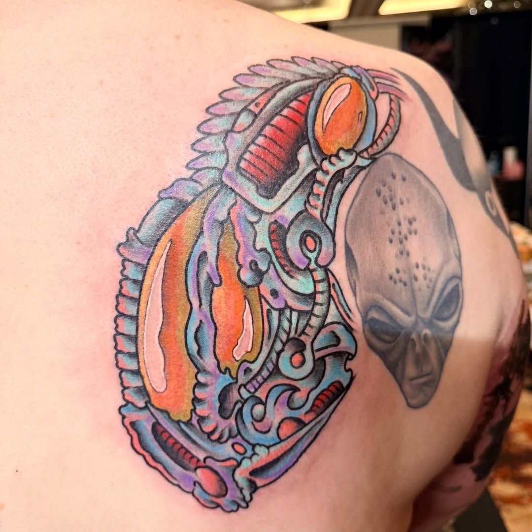 Tattoo by @bigdaddyjaz โ new_school, trash_polka