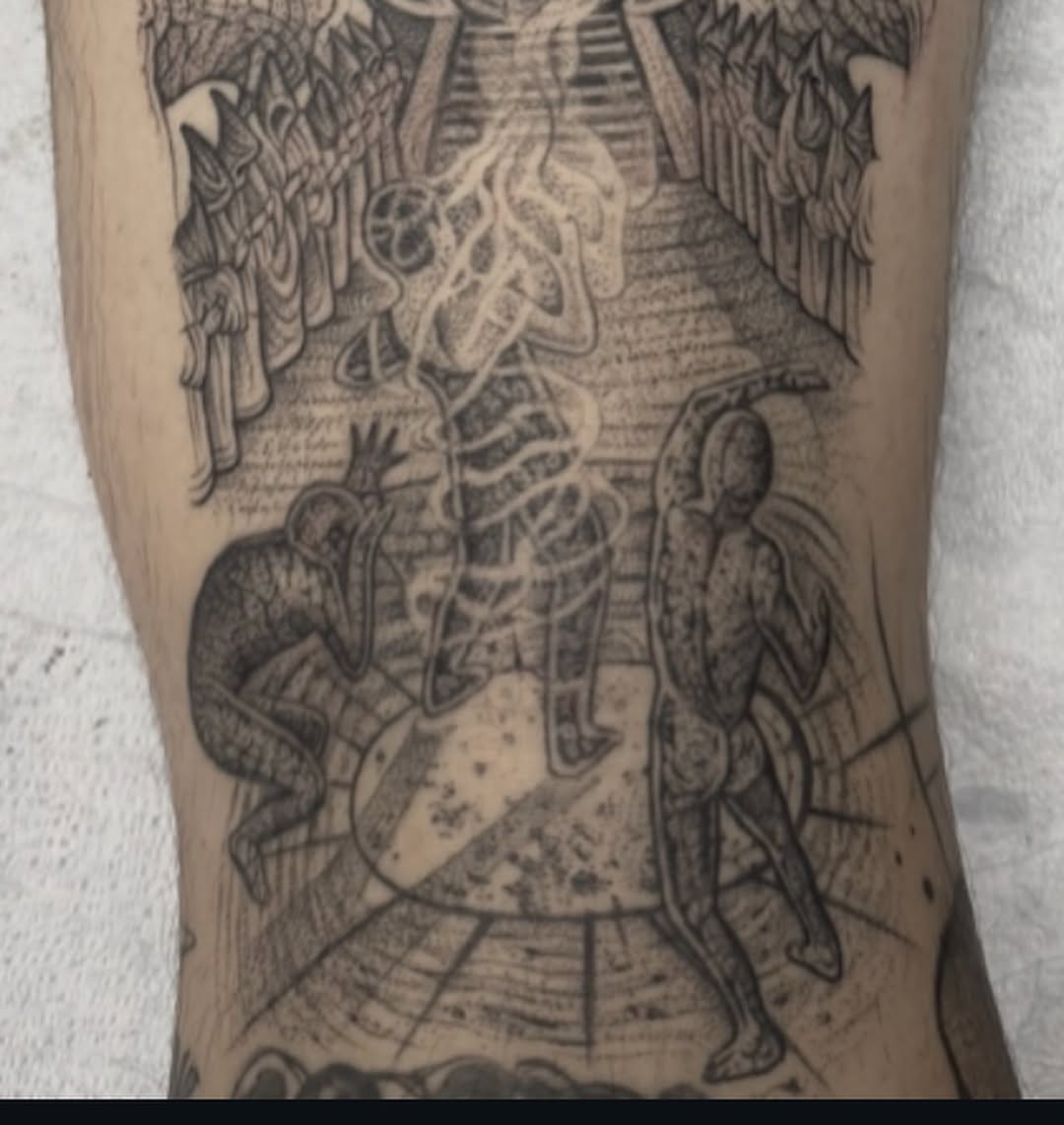 Tattoo by @michaelvillalobostattoo — black_and_grey, illustrative
