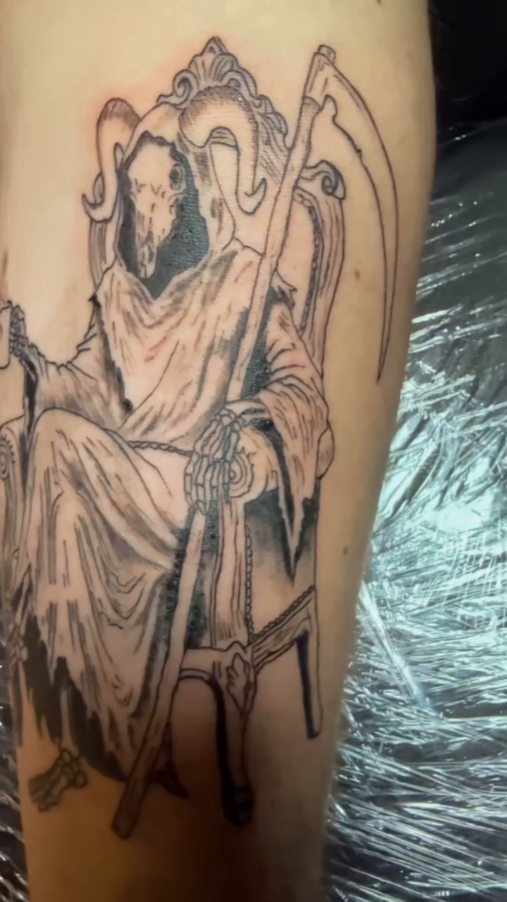 Tattoo by @jaz.ravenink โ dark_realism, black_and_grey