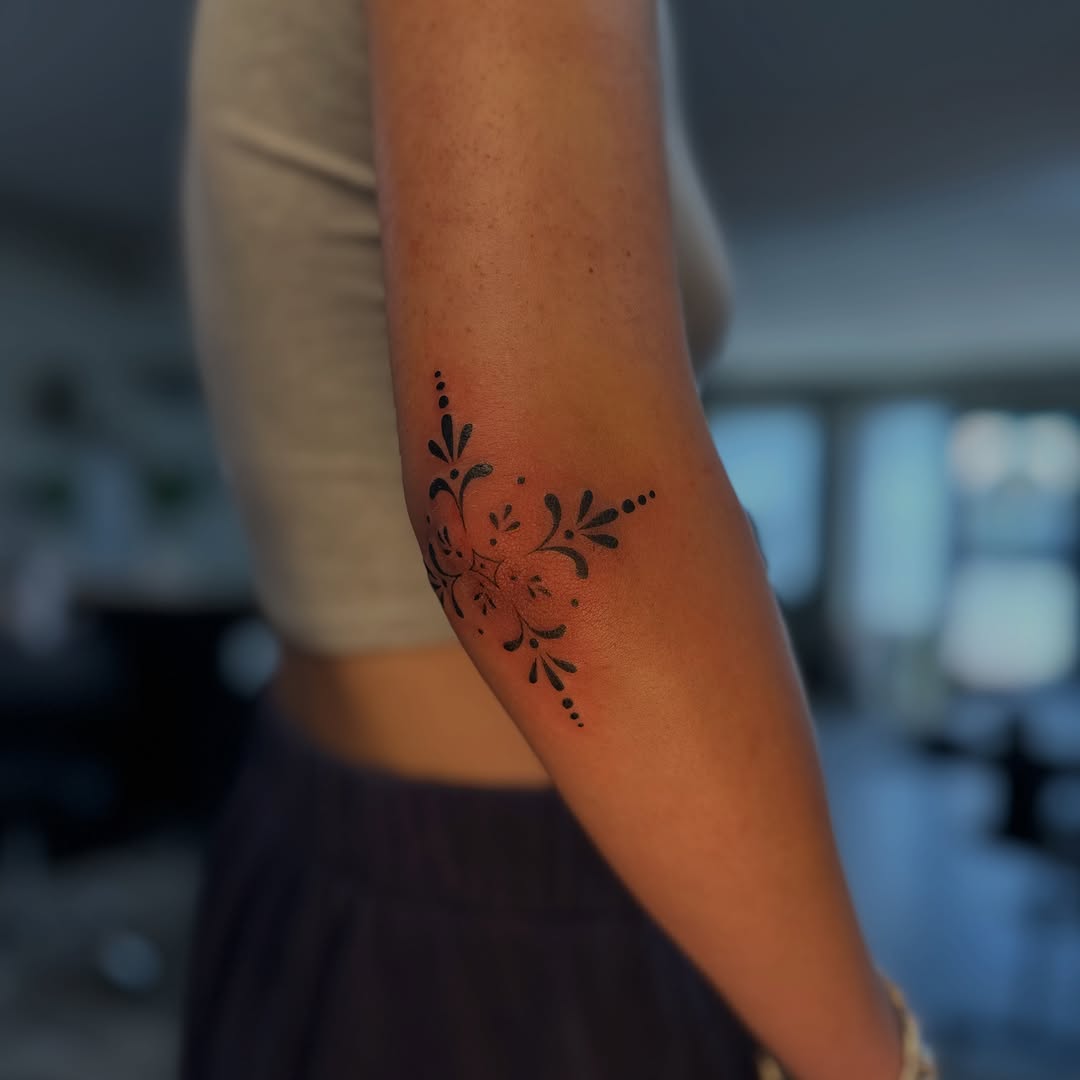 Tattoo by @dead_girl_tattoos — ornamental, dotwork