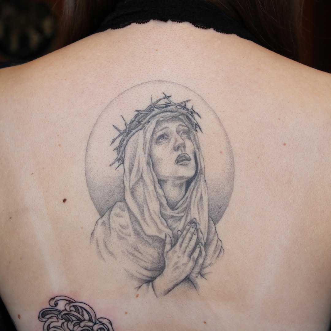 Tattoo by @sol.moss.tattoo — realism, black_and_grey