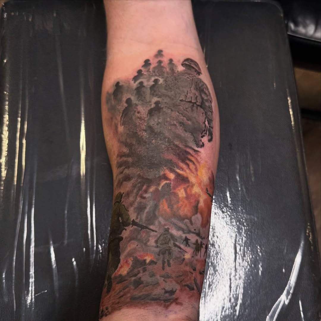 Tattoo by @meme_tattoos — realism, black_and_grey