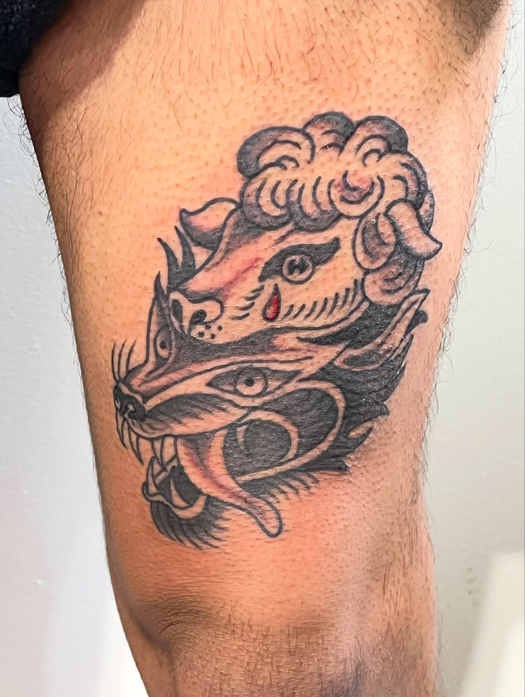Tattoo by @bone.apple โ japanese_irezumi, black_and_grey