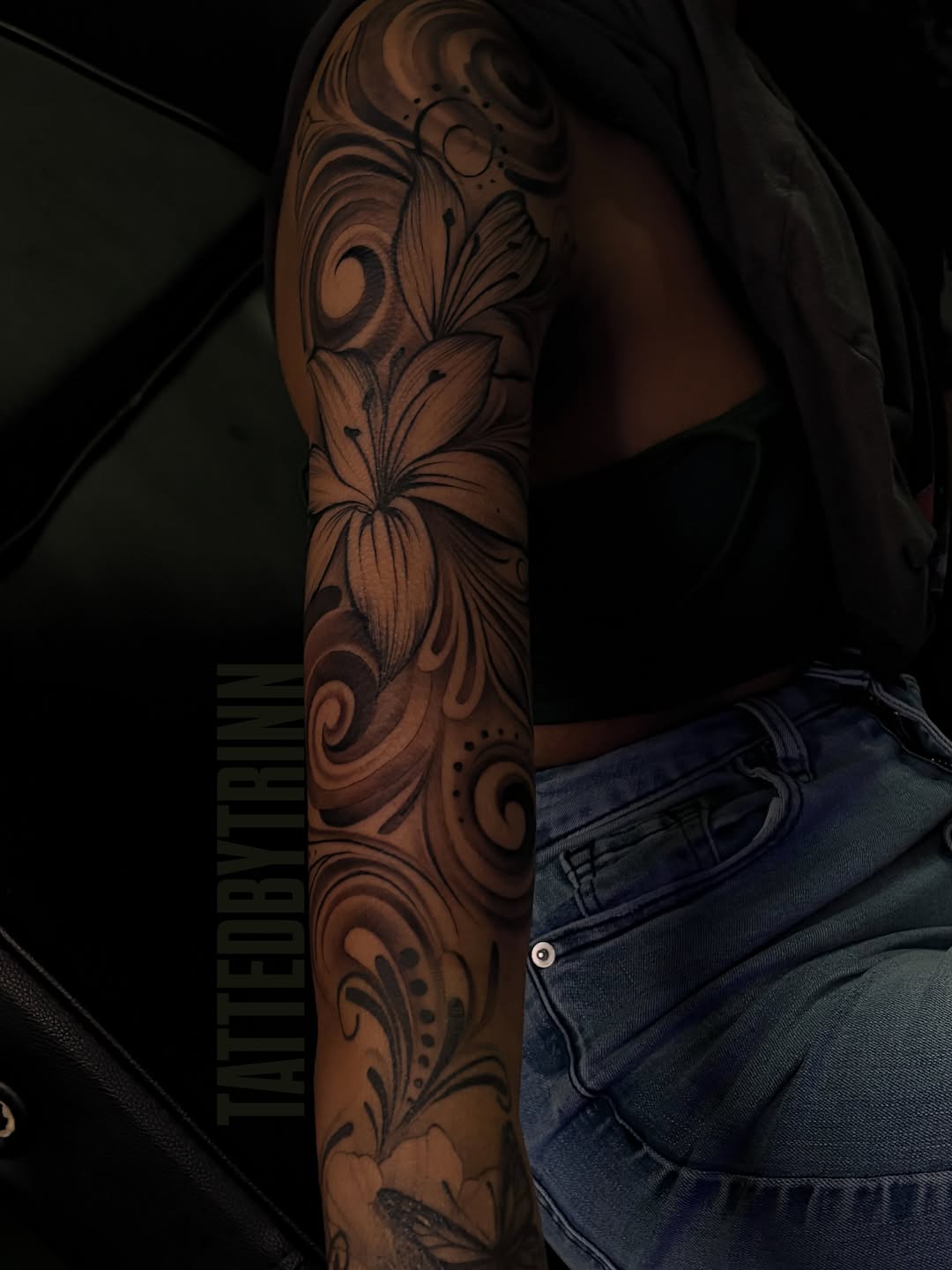 Tattoo by @tattedbytrinn — black_and_grey, ornamental