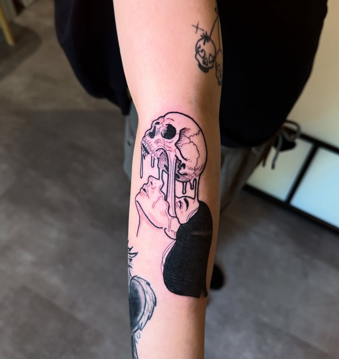 Tattoo by @plantboys.tattoo — illustrative, black_and_grey