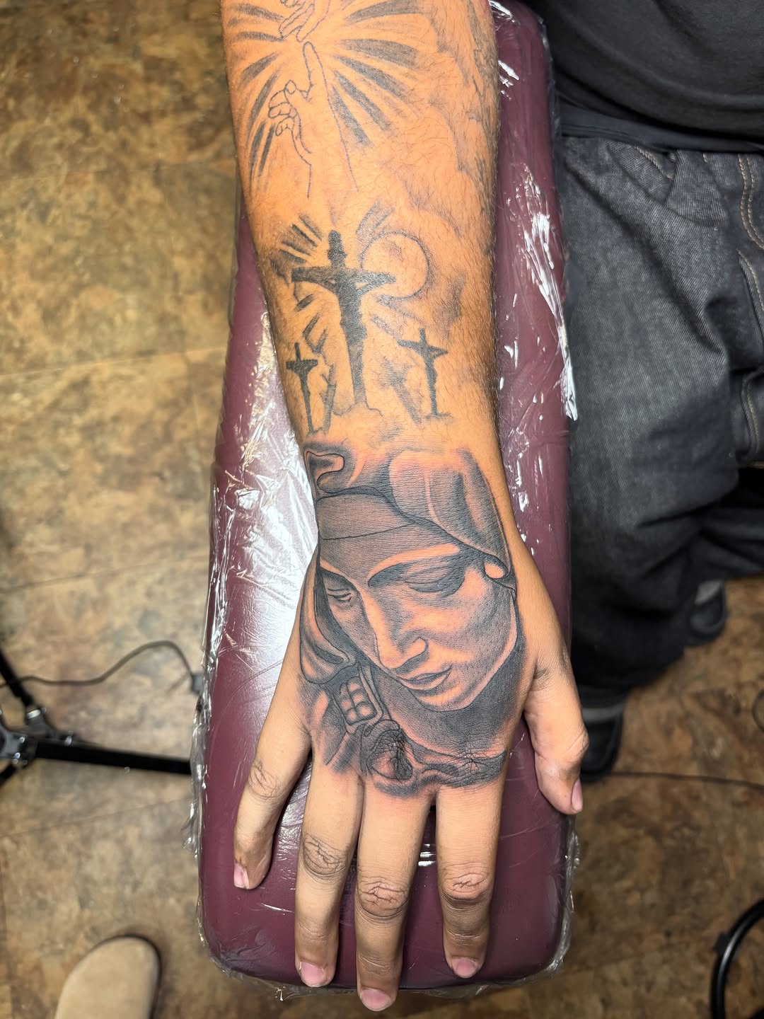 Tattoo by @inkys_ink — realism, black_and_grey