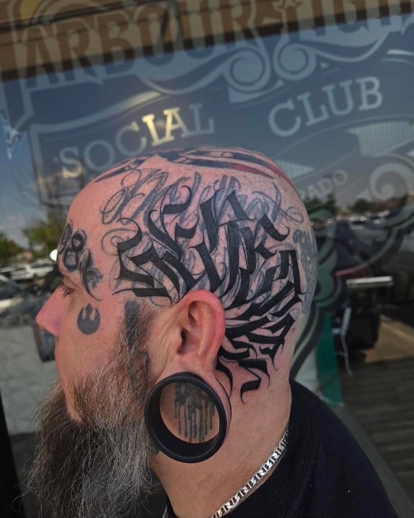 Tattoo by @diaztattoos — lettering_script, blackwork