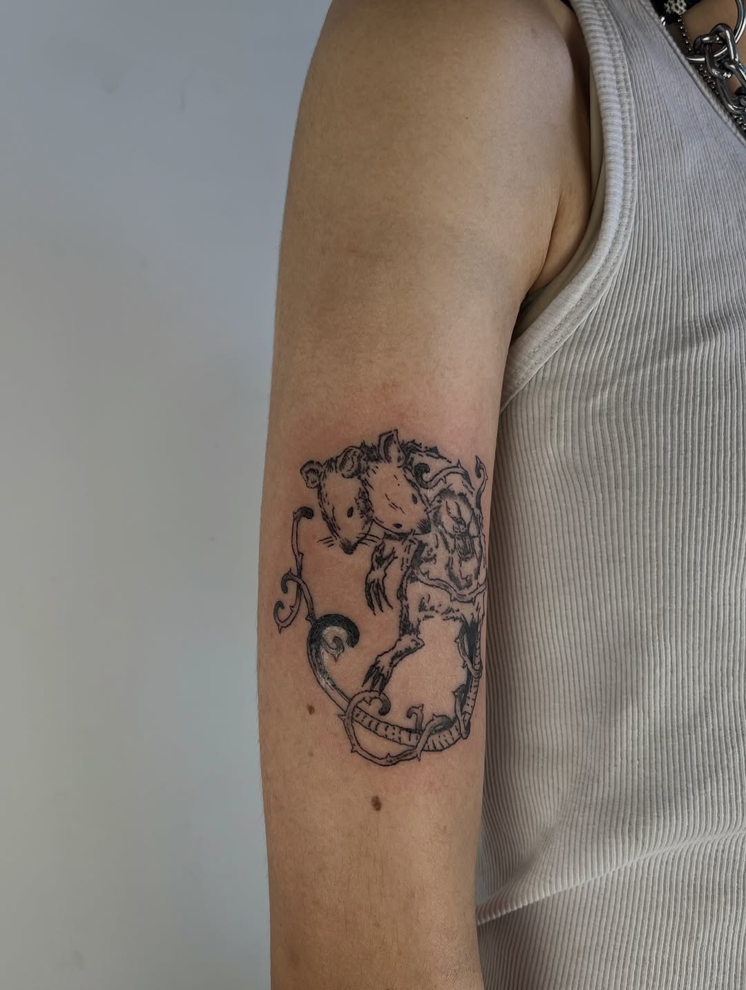 Tattoo by @666umbra.ttt — illustrative, black_and_grey