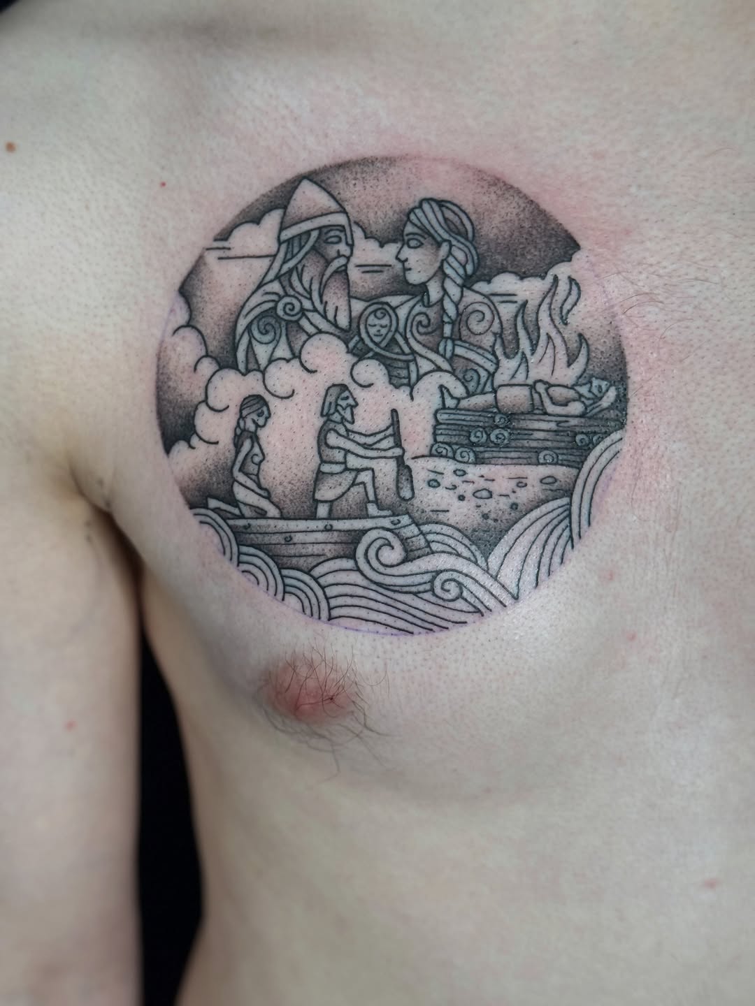 Tattoo by @jeremyutley_tattoo โ illustrative, dotwork