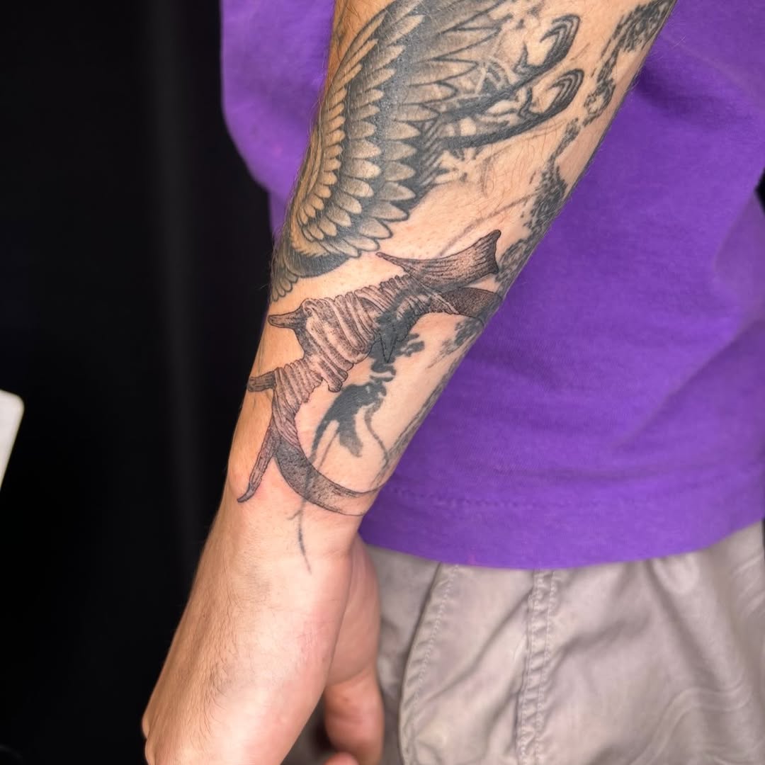 Tattoo by @rickymodelo — black_and_grey, realism