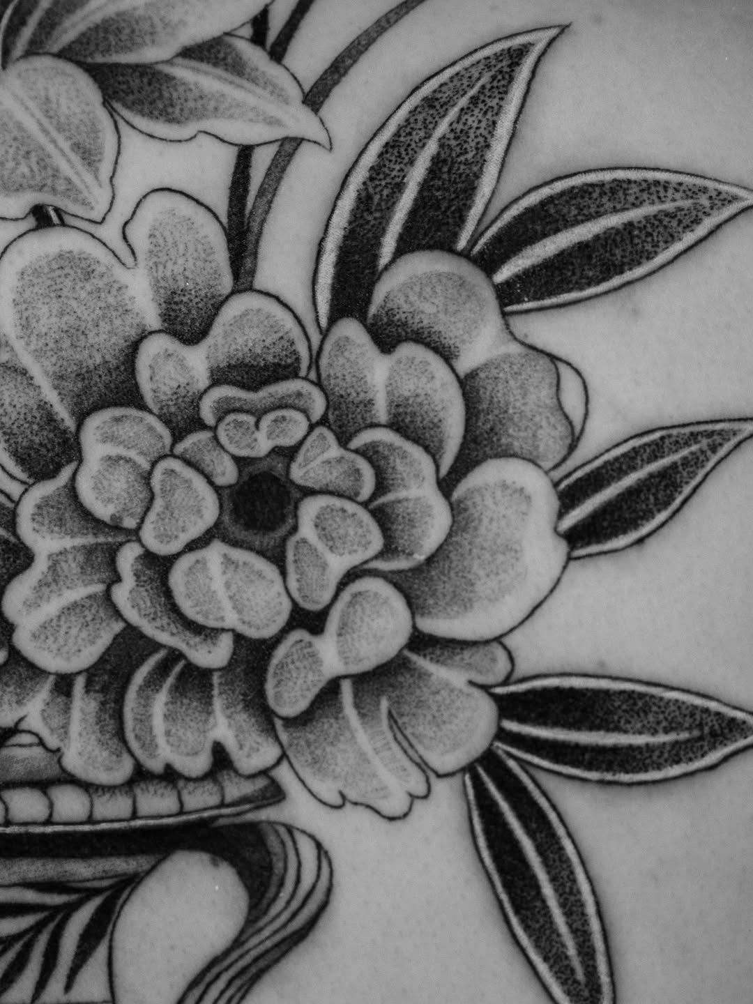 Tattoo by @bluebird.ink β black_and_grey, dotwork