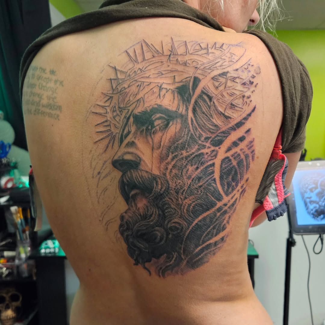 Tattoo by @goudyart — realism, black_and_grey