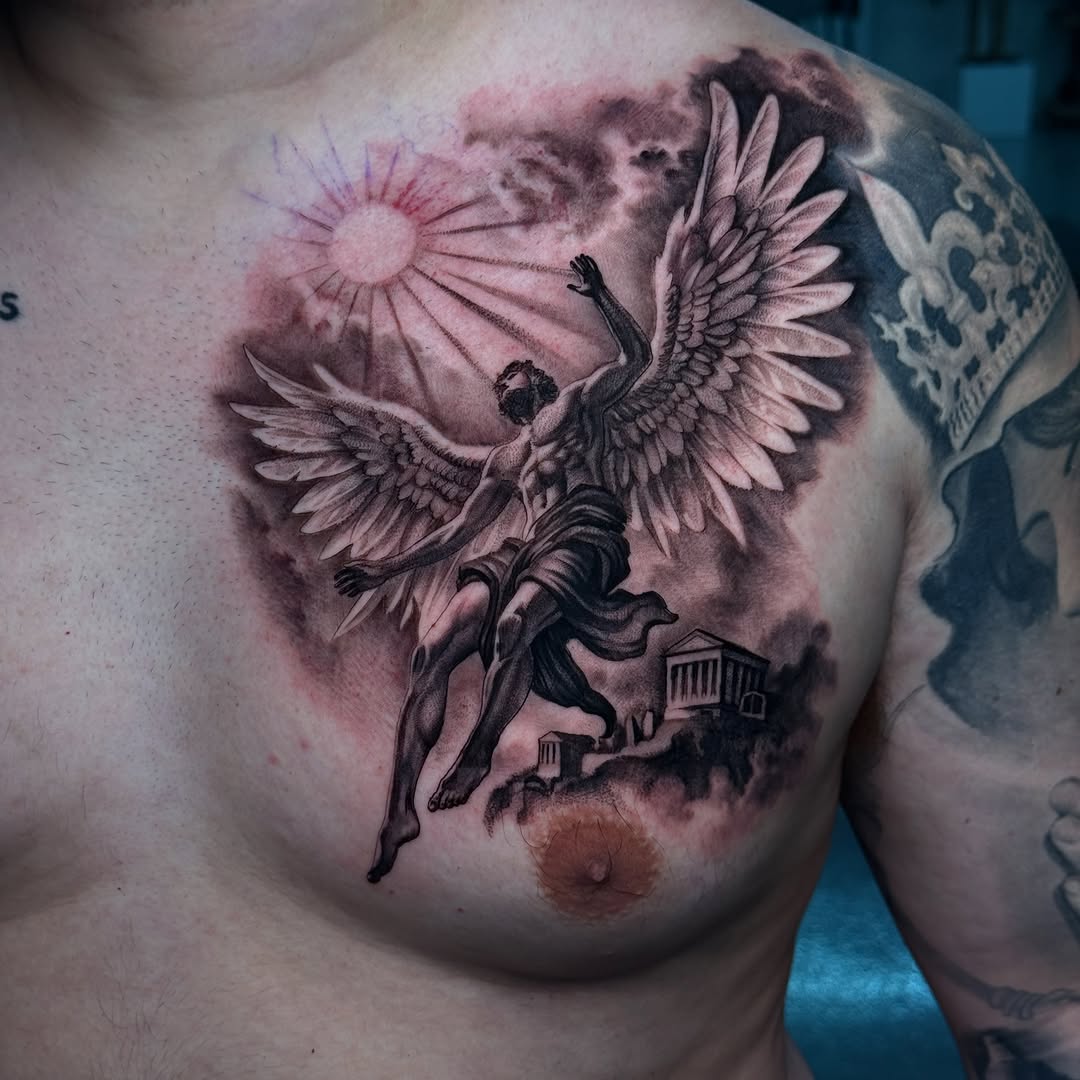 Tattoo by @gionastarace_tattoo โ realism, black_and_grey