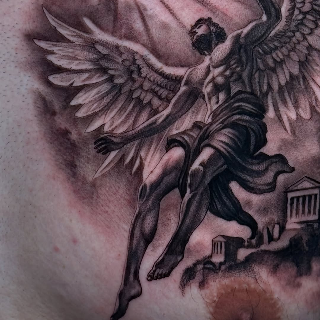 Tattoo by @gionastarace_tattoo โ realism, black_and_grey