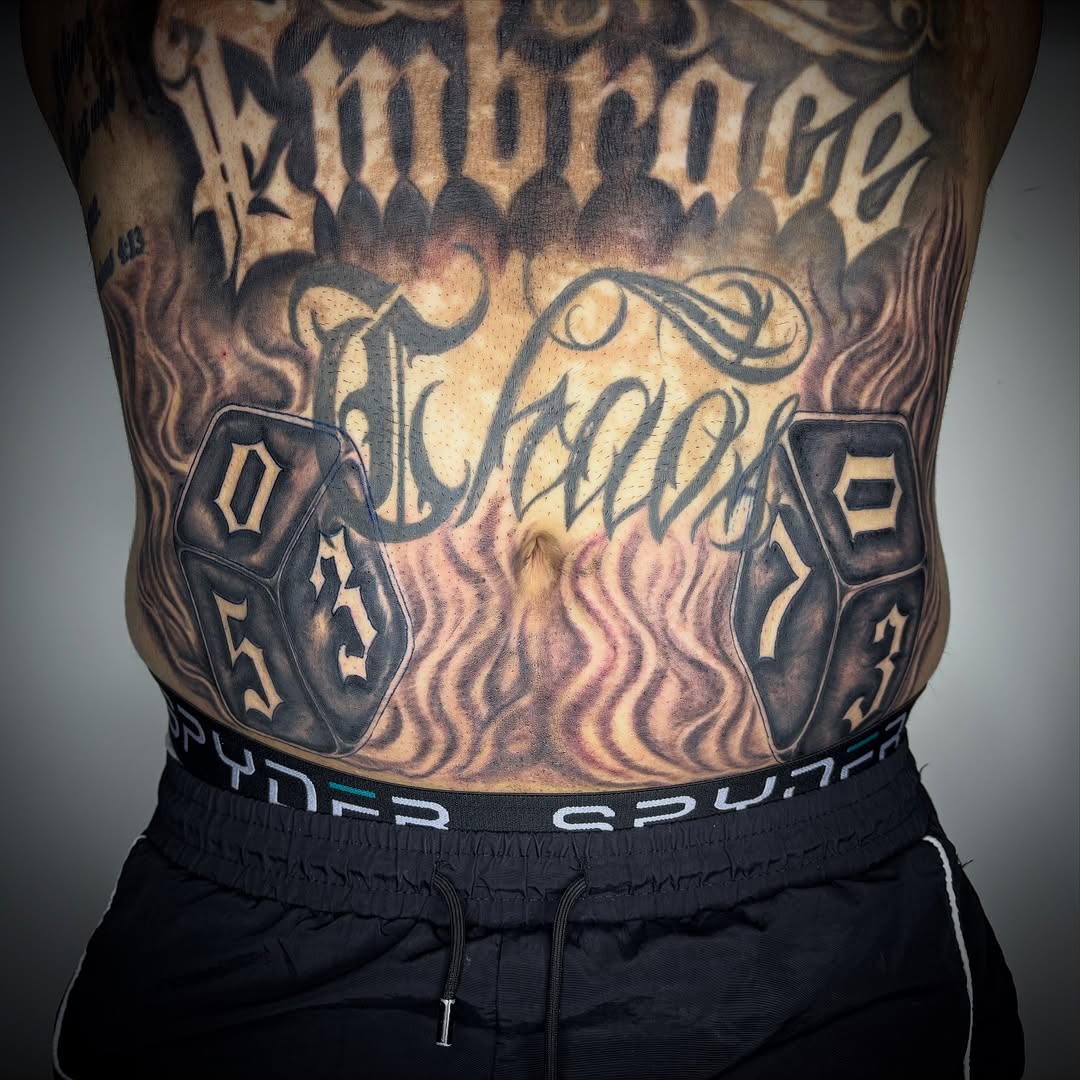 Tattoo by @zhentats2 — lettering_script, black_and_grey